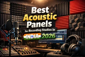 Best acoustic panels for recording studio in India — fabric wrapped wall panels and bass traps by PackSound