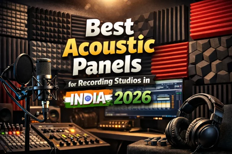 Best acoustic panels for recording studio in India — fabric wrapped wall panels and bass traps by PackSound